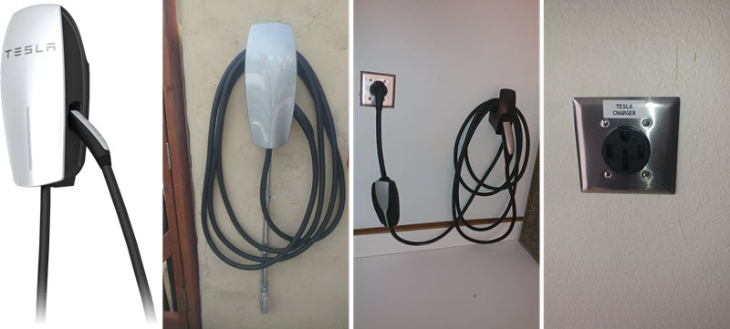 Tesla home charging station: wall connector and outlet